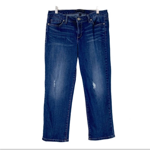 Code Bleu Denim - Code Bleu Soho Bootcut Distressed Crop Jeans 12